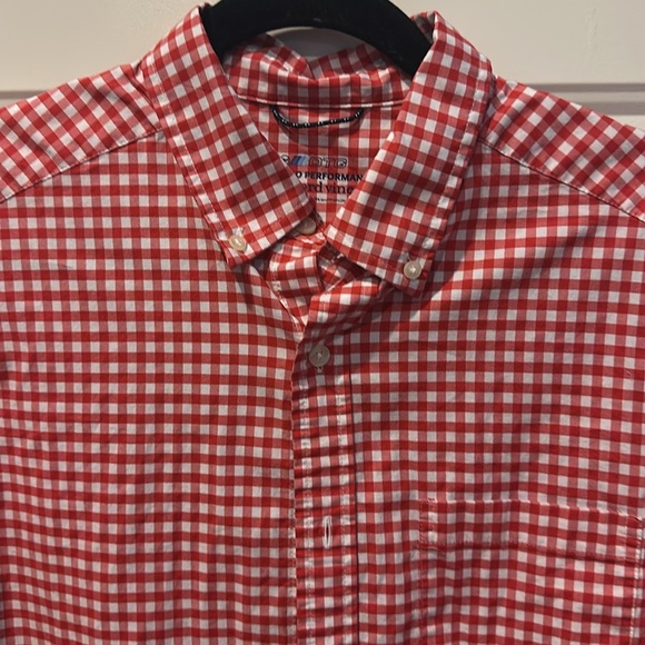 Vineyard Vines Mens Size Medium Checkered Button Down Red and White - Picture 2 of 5